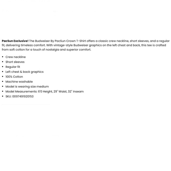 Budweiser By PacSun Crown T-Shirt - Picture 5 of 5